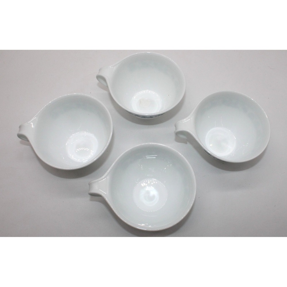 Corelle Open Hook Handle Coffee Cup Set of 4 VTG Old Town Blue Onion White - Picture 2 of 6